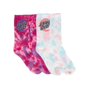 SANTA CRUZ Moon Dot Crew Socks Tie Dye- 2 Pack